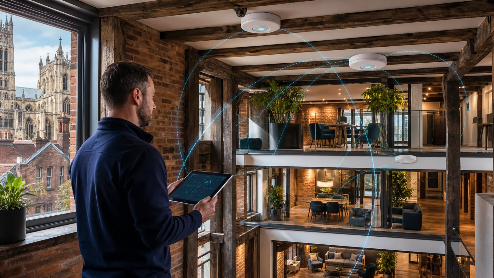 Business Wi-Fi coverage across historic and multi-floor York buildings
